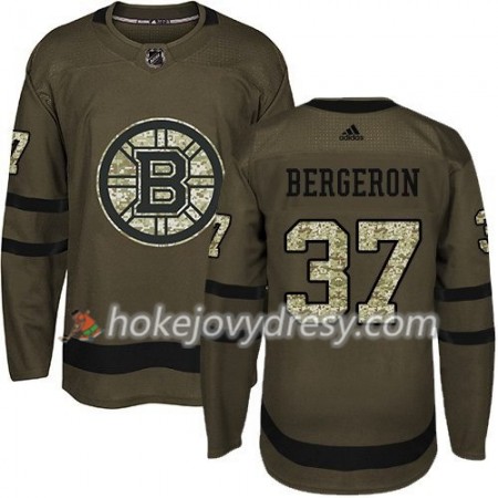 Pánské Hokejový Dres Boston Bruins Patrice Bergeron 37 Adidas 2017-2018 Camo Zelená Authentic